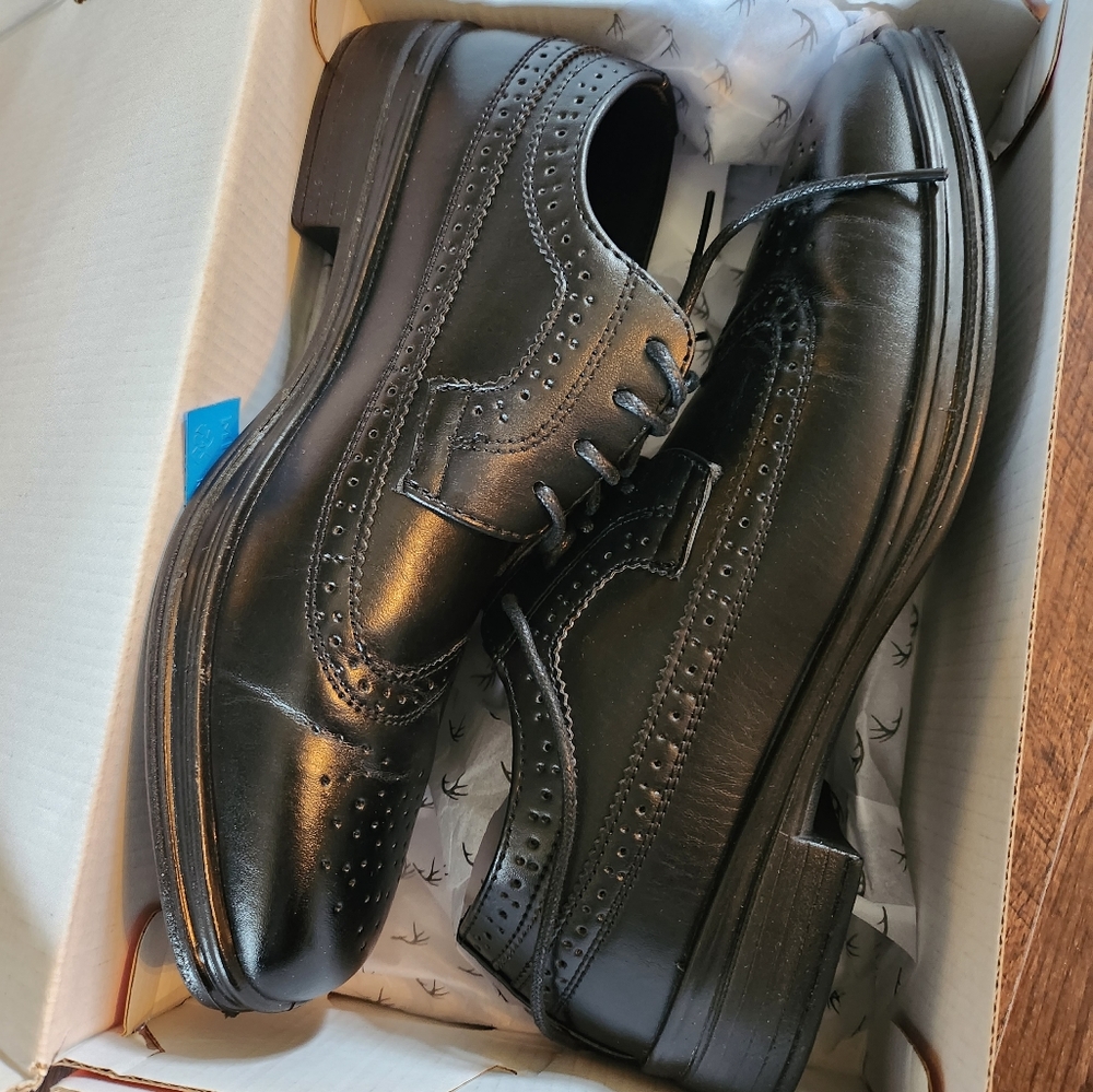 Deer Stags Boys Black Lace-up dress shoes